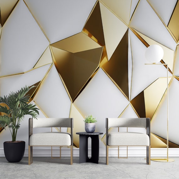 Premium geometric wallpaper installation